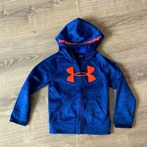 Under Armour  Boys Blue w/orange Full Zip Hoodie Size 6